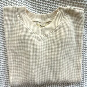 Madewell 100% Cotton waffle knit boxy sweatshirt tee XS